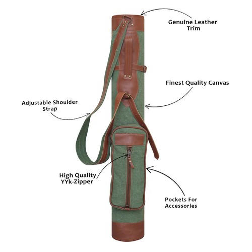 Sunday Golf Bag Canvas Leather Golf Club Bag Golf Carry Bag Gift for him US - Picture 5 of 5