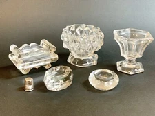 Group of 5 Flint Glass 1800s EAPG Salts