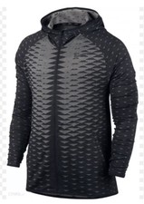 Nike Dri-Fit Mens Long Sleeve Training Full Zip Hood Jacket 832833 Black Large