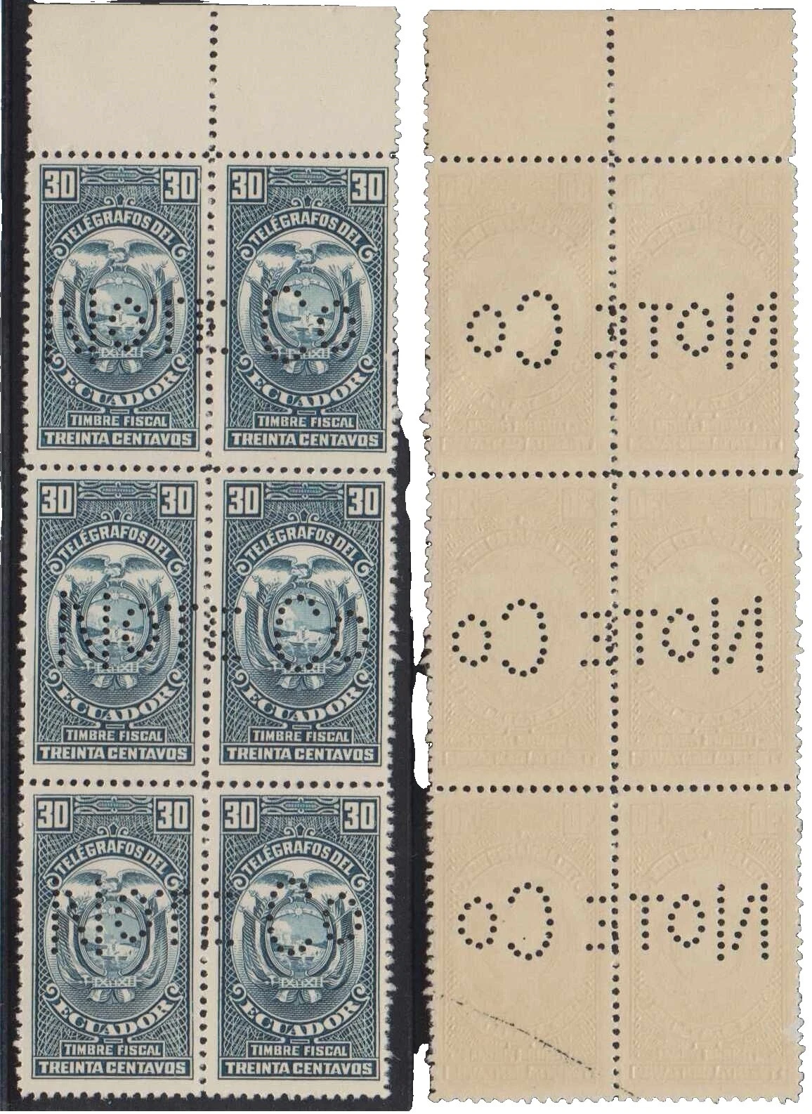 Bloque sellos ecuatoriano