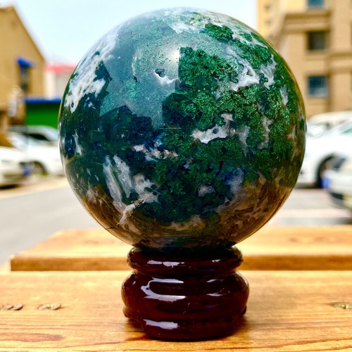 1.36LB Natural Water Grass Agate Ball Quartz Crystal Ball Healing - 第 8/12 張圖片