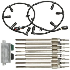 Glow Plugs +Harnesses +Control Relay Module GPCM For 04-10 Ford 6.0L Powerstroke