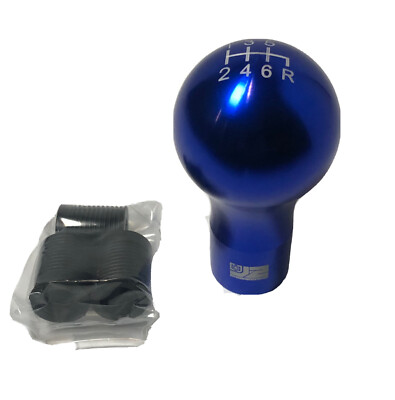 J2 Engineering 6-Speed Manual Transmission Blue Shift Knob w/ 3 Thread+Adapters