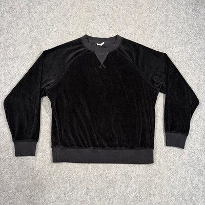 Pact Black Velvet Organic Cotton Long Sleeve Sweater Sweatshirt Size Sm