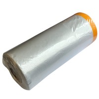 0,28 Eur/Qm Malerfolie Abdeckfolie Mit Krepp Auf Rolle 110CM X 33M Zum Abkleben