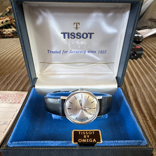 Tissot Pontiac Vintage Swiss Made Silver Dial Black Leather Strap