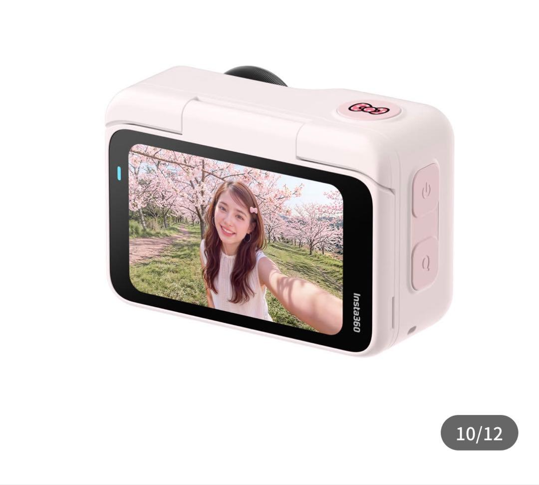 Insta360 GO Ultra Hello Kitty Limited Edition Sakura Pink Action