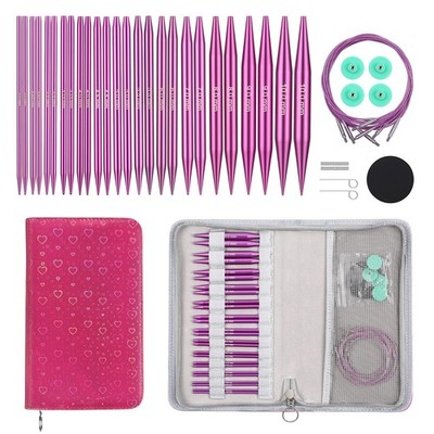 Guclud 4-Inch Interchangeable Circular Knitting Needles Set | US 2.5-15 (3.0-...
