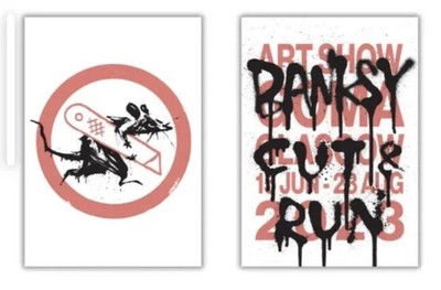 AUTHENTIC Banksy Cut And Run Ausstellung Poster Set Glasgow 2023 - SCHNELLER VERSAND