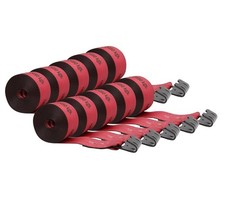 10 Pack Kinedyne 4x30 Winch Straps Wflat Hook Flatbed Tie Down Straps-red