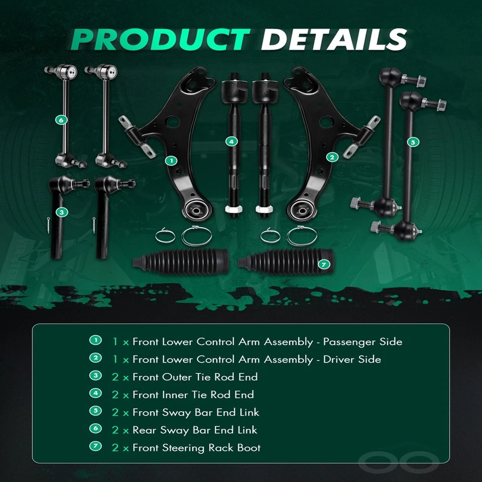 Brazo de control trasero 10 piezas para Toyota Highlander 2004-2006 Lexus RX330 y 2004-2007 Foto 3 de 4