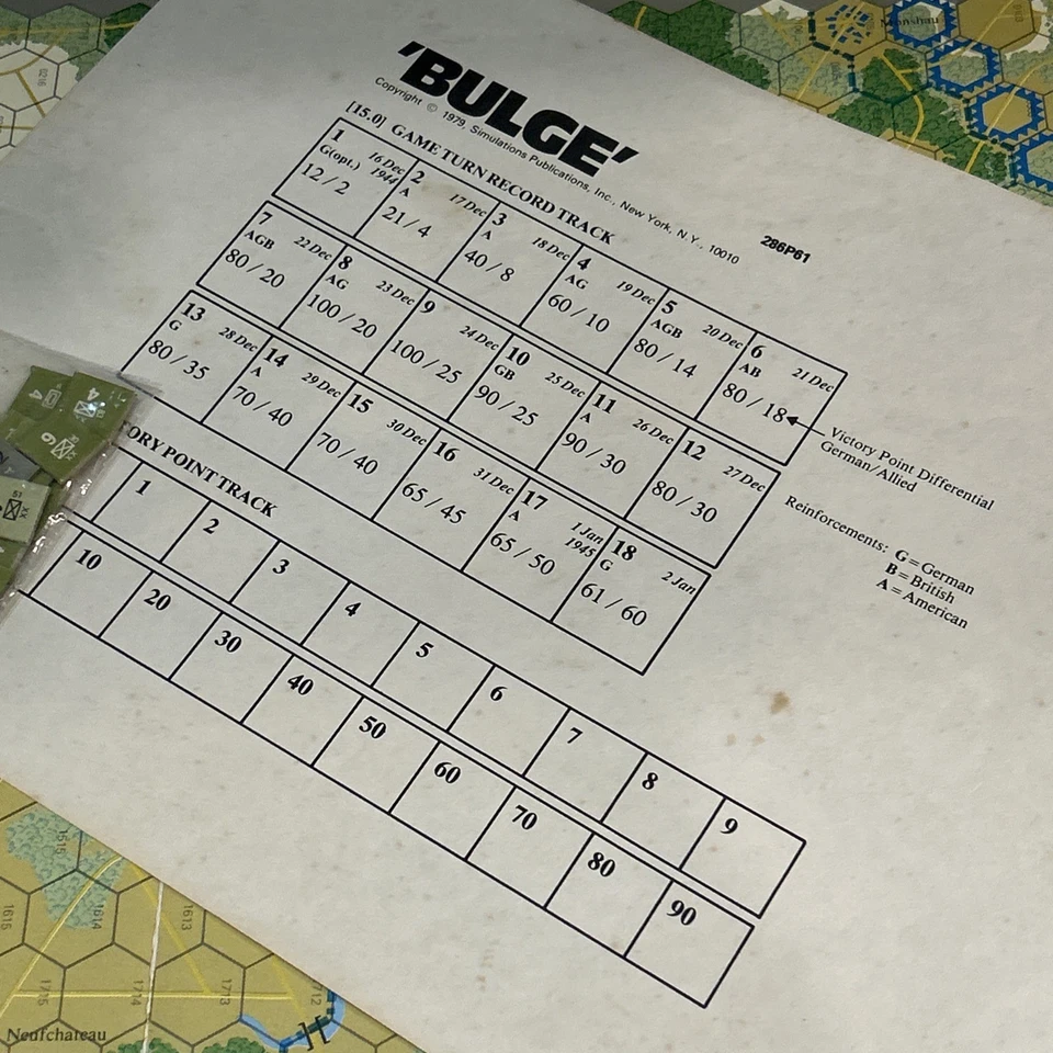 Bulge Battle for the Ardennes 1944–45 SPI Big Red One Edition No Box Wargame - Image 3 of 4