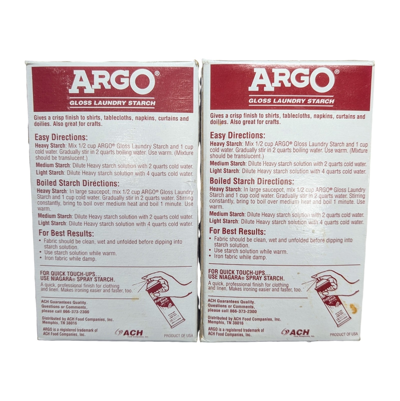 ARGO Gloss Laundry Starch Crisp Finish 16 oz Discontinued SHIPS FAST
