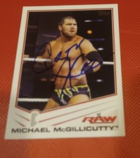 MICHAEL MCGILLICUTTY SIGNED TOPPS WWE WRESTLING CARD (CURTIS AXEL) AUTOGRAPH