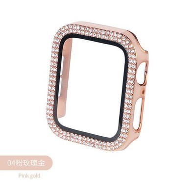 Für Apple Watch Ultra 49mm 9-1 SE 40/41/45mm Leder+ Metall Armband + Bling Hülle