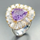 Fine Art Natural Amethyst Ring 925 Sterling Silver Size 6.5 /R467942