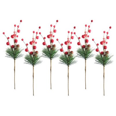 6pcs Weihnachten Beeren Ornament Simulation Beeren Nachahmungen Schmuck