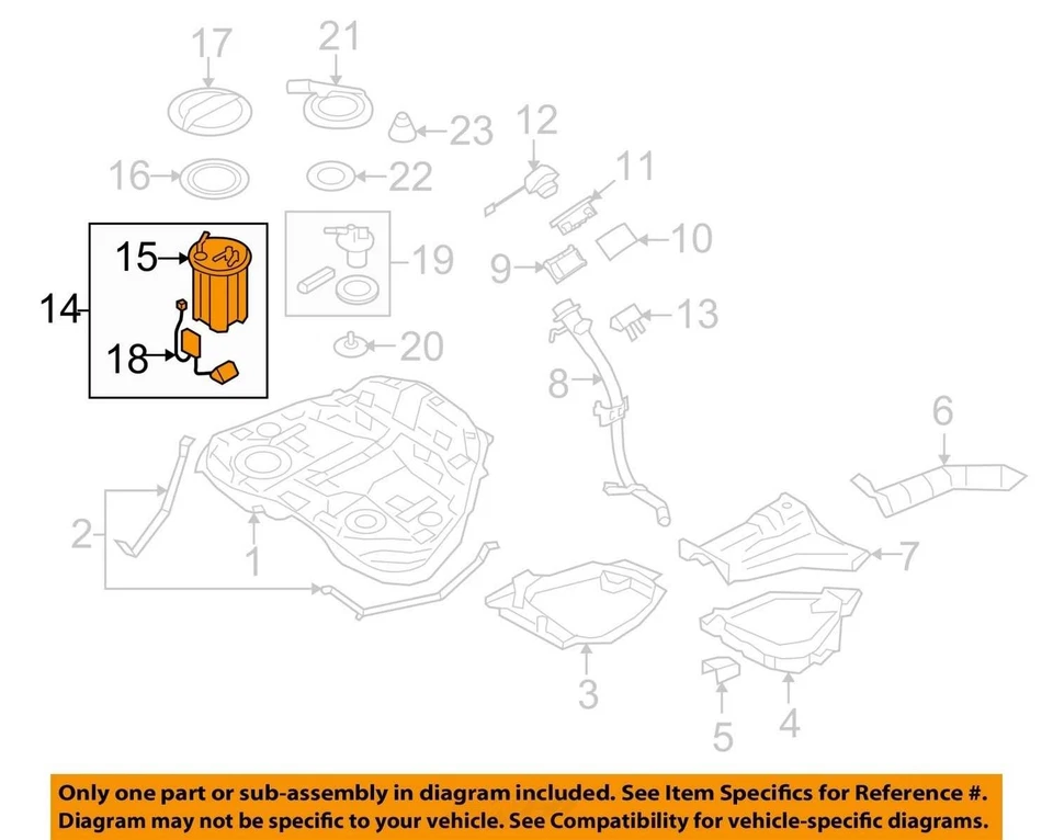 Насос в сборе с отправителем комплект из 2 42021aj061 тест подходит для Subaru Legacy 2010-2011 - Изображение 4 из 4