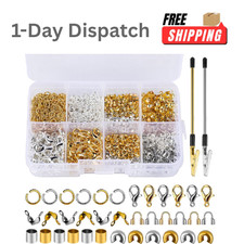 Yizzvb 1320 Pcs Crimp Beads Kit Jewelry Making with Tools Storage