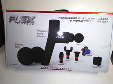Flex Fitness Percussion Muscle Massager W/Vibrating Roller Travel Case NEW