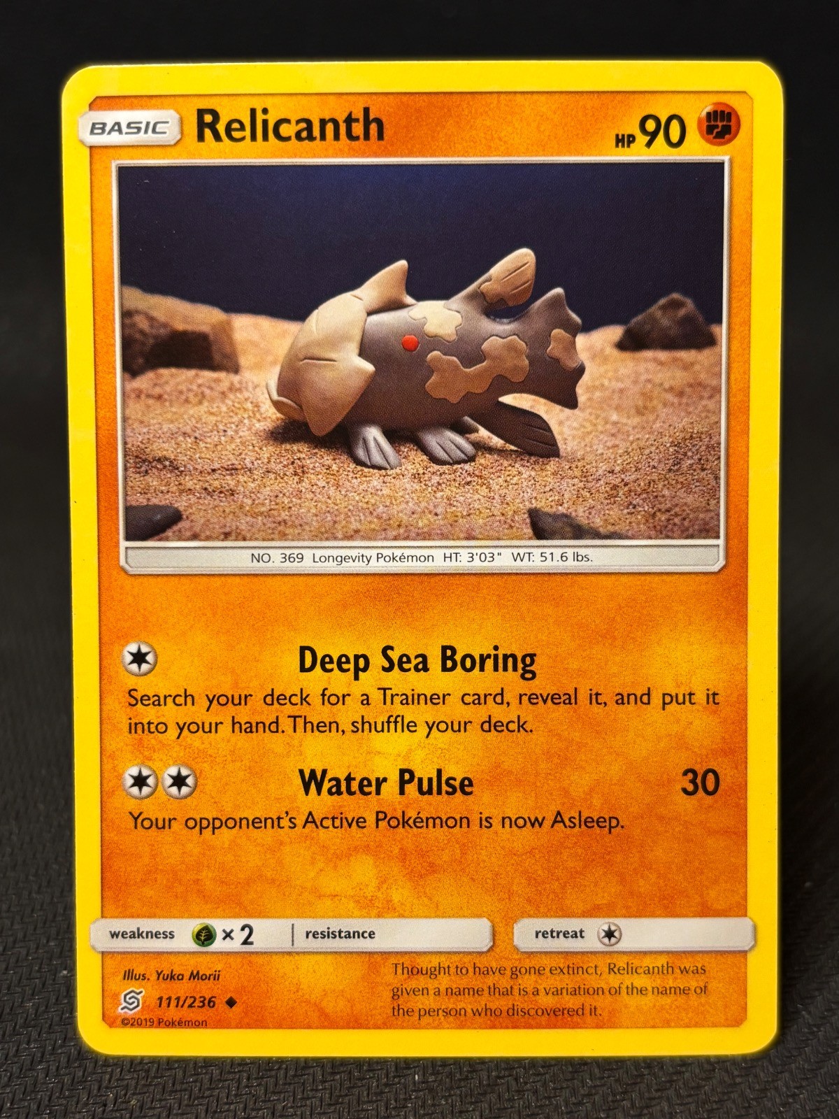 Relicanth 111/236 Uncommon Unified Minds Pokemon Lightly Played