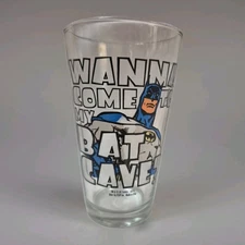 Retro 2011 Batman Pint Glass ICUP Inc USA Made - Wanna Come to My Bat Cave? DC 