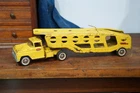 VTG 1961 Tonka Motor Transport Car Carrier Semi Cab Trailer Pressed steel toy