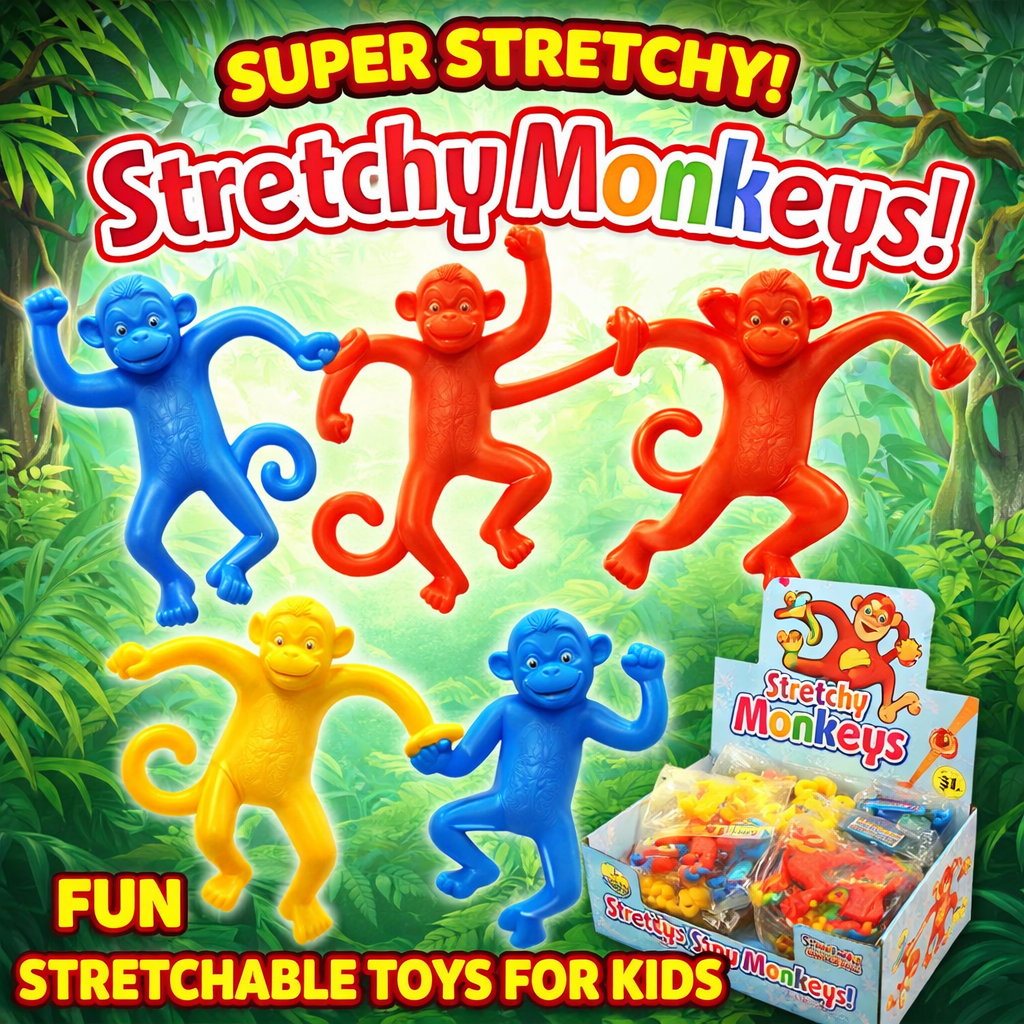 Stretchy Stickey Monkeys Party Bag Favours Pinata Fillers Sensory