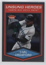 2004 Fleer Platinum Unsung Heroes Platinum Finish 72/100 Carl Crawford #180 0b5