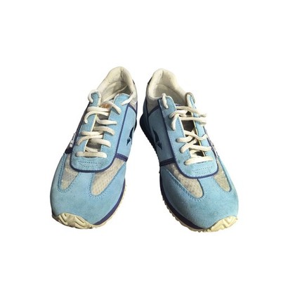KangaROOS Vintage 1996 Blue Suede Leather Sneakers Women's 6.5M Zip Pocket!!