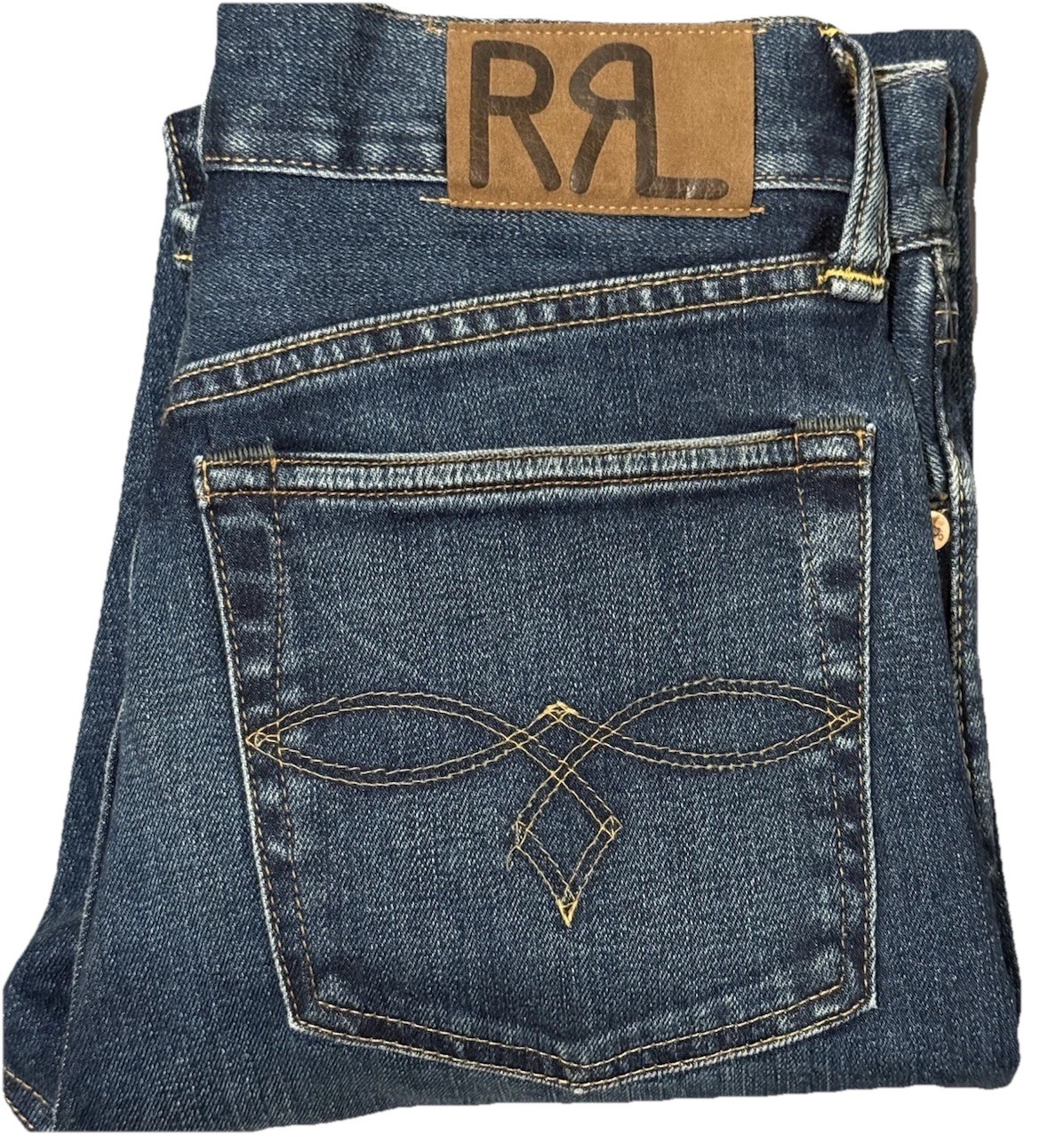 Polo Ralph Lauren Vintage RRL Straight Leg Selvedge Blue Jeans 26 x 29 NEW