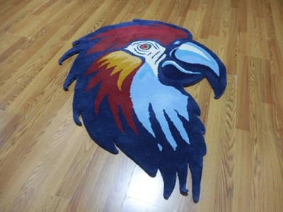 Tibetan Eagle Rug Shape Handmade Kids Boho Rug Aesthetic Rug 2x3 Ft