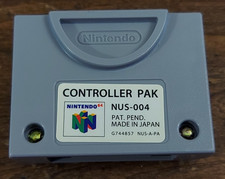 N64 Controller Pak NUS-004 OEM Official Nintendo 64 Memory Card - Tested CLEAN