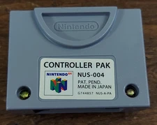 N64 Controller Pak NUS-004 OEM Official Nintendo 64 Memory Card - Tested CLEAN
