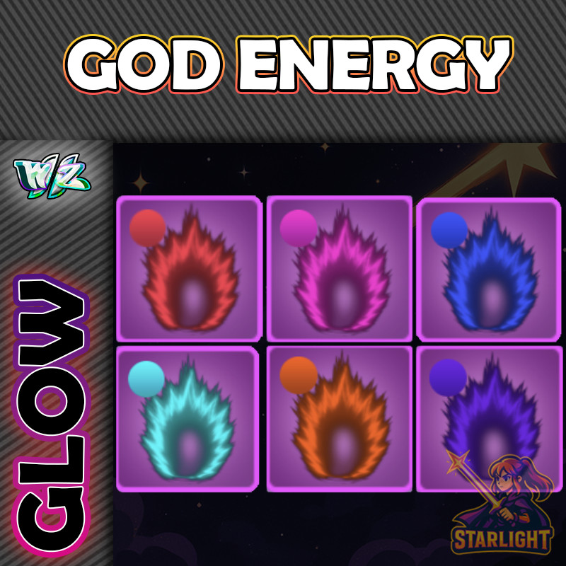 ROBLOX WORLD ZERO - 6 PACK - GOD ENERGY - GLOW HEX ITEMS