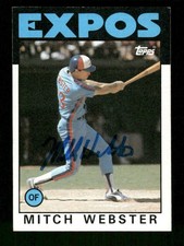 1986 Topps   629 Mitch Webster signed auto autograph  blue sharpie JBN BXCP61