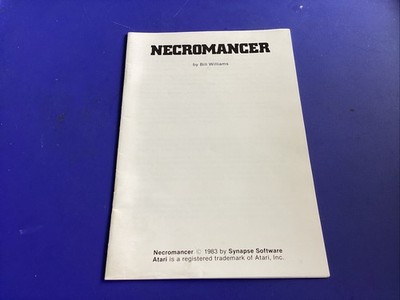 1983 Necromancer Atari 400/800 Instruction Booklet Synapse Software