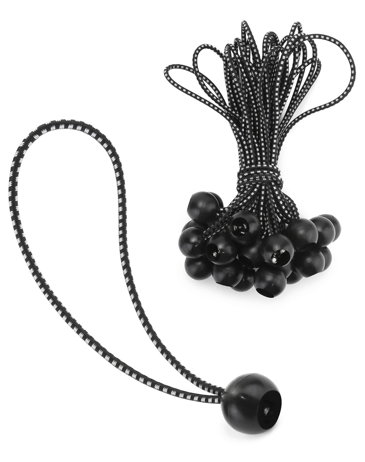 QWORK 25 Pezzi Corde Elastiche con Sfere, Cinghie Elastiche Universali (H0J)