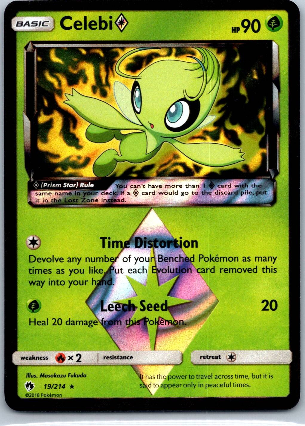 Celebi Prism Star Prism Rare SM - Lost Thunder 19/214 NM