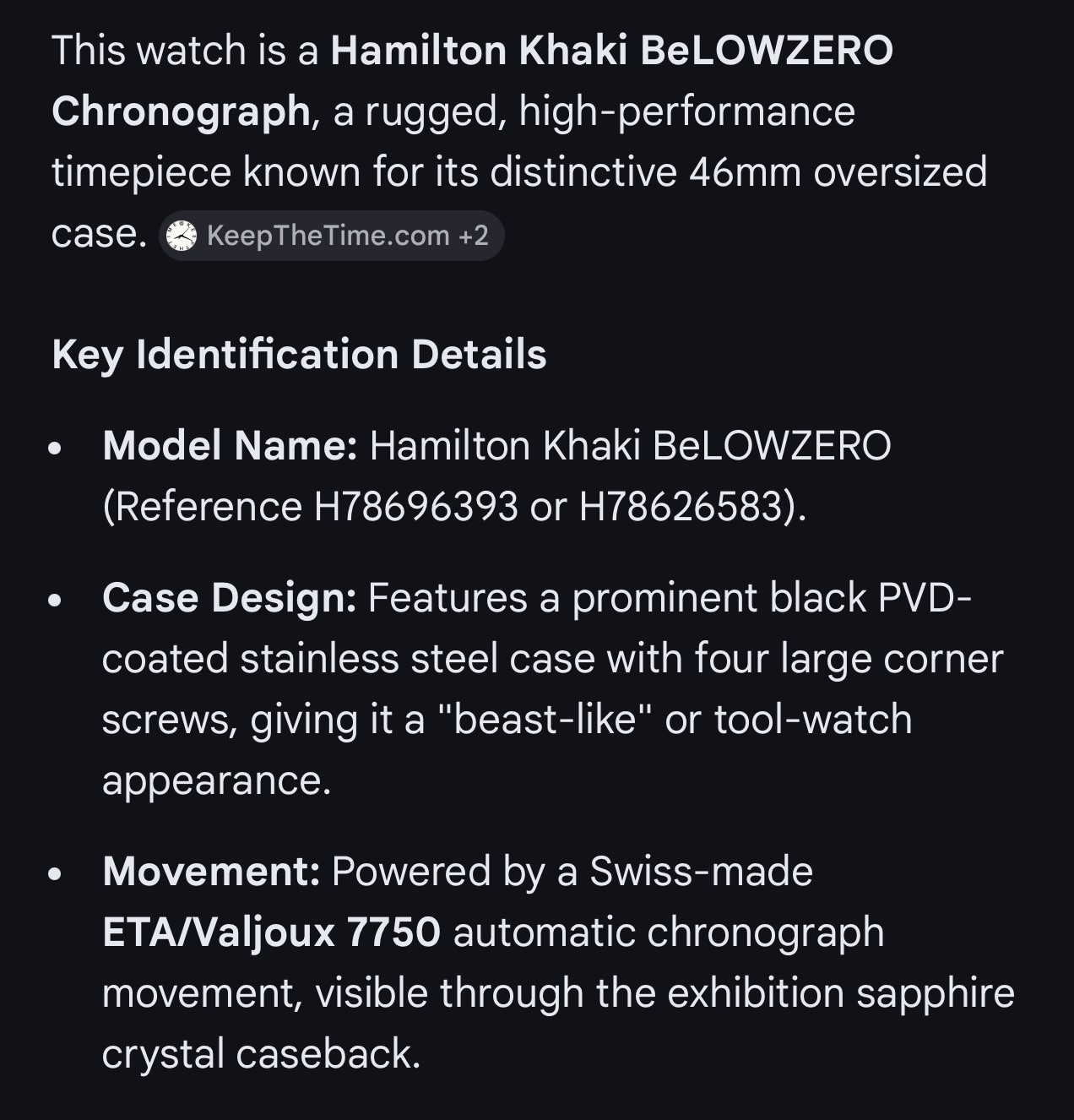 Hamilton Khaki BelowZero Chronograph Automatic Sw… - image 2