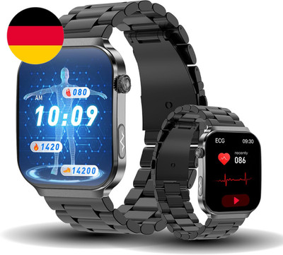 Smartwatch Herren Mit EKG+HRV Fitnessuhr: 2.2'' AMOLED Mit Bluetooth Telefonfunkt
