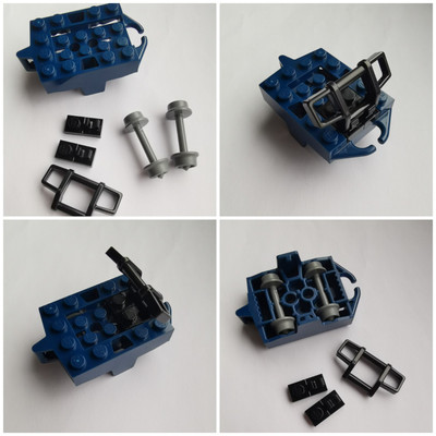 Lego  Roller Coaster Achterbahn Waggon Wagen 26021 incl. Räder Dunkelblau Neu