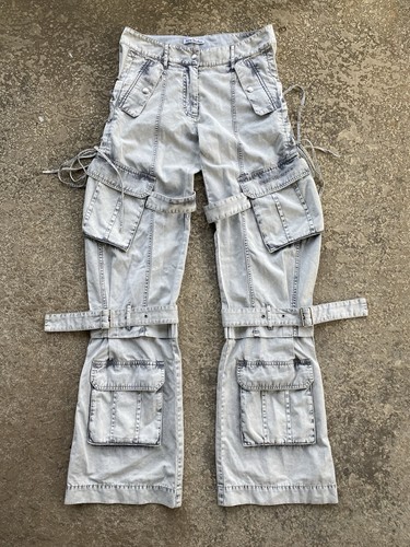 Acne Studios Gray Twill Cargo Trouser Pants Size 34’ AK0842