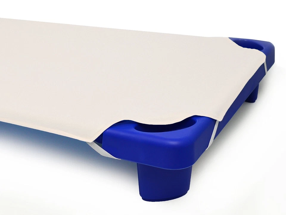 10 Pack Cotton Cot Sheets 23x51 Cream Soft Breathable for Daycare Preschool Beds - Image 4 of 4