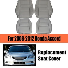 For 2008 2009 Honda Accord Driver & Passenger Bottom Top Leather Seat Cover