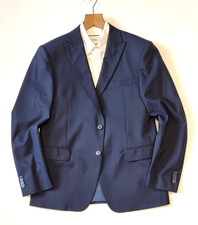 REPORTER  of italy  UK 42 R  still tacked  PRISTINE BLUE  fine wool blazer