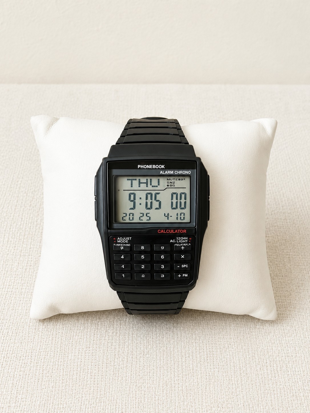 Calculator Watch Digital LED Display Alarm Chronograph 8-Digit Retro Men-image