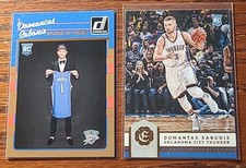 Domantas Sabonis 2016-17 Panini Donruss #161 & Excalibur #126 Rookie Cards OKC 