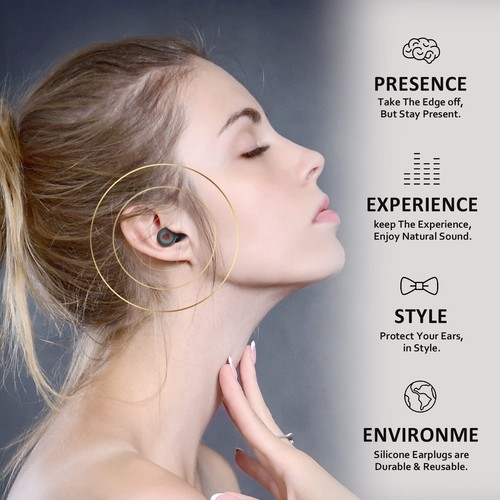Tappi Orecchie per Sonno Cancellazione Rumore, Protezione Udito Riutilizzabile,Silicone - Foto 8 di 8