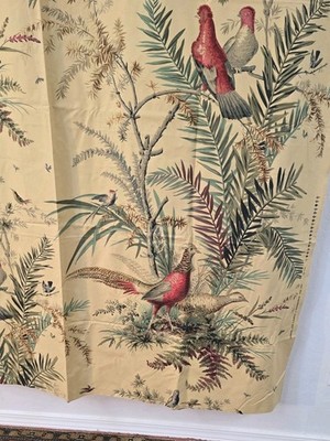 Brunschwig & Fils Fabric Glenrinnes Lodge Red Bird Gold 2.5 Yards x 62'' Vtg 1998